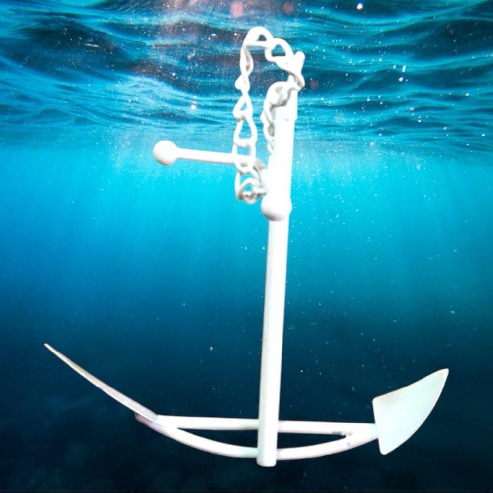 Brand New Miniature Metal Off White Anchor